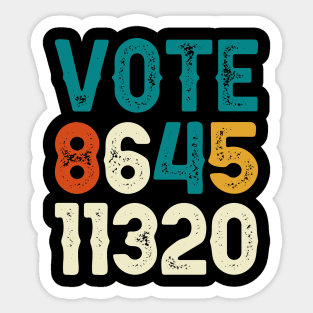 Vote 8645 11320 Anti Trump 2020 Retro Sticker